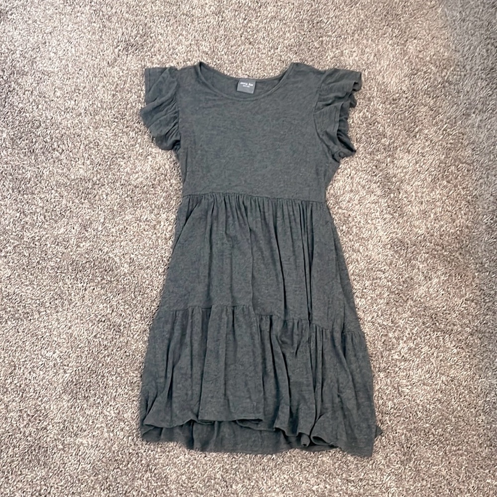 WOMENS STRETCHY RUFFLED DRESS
